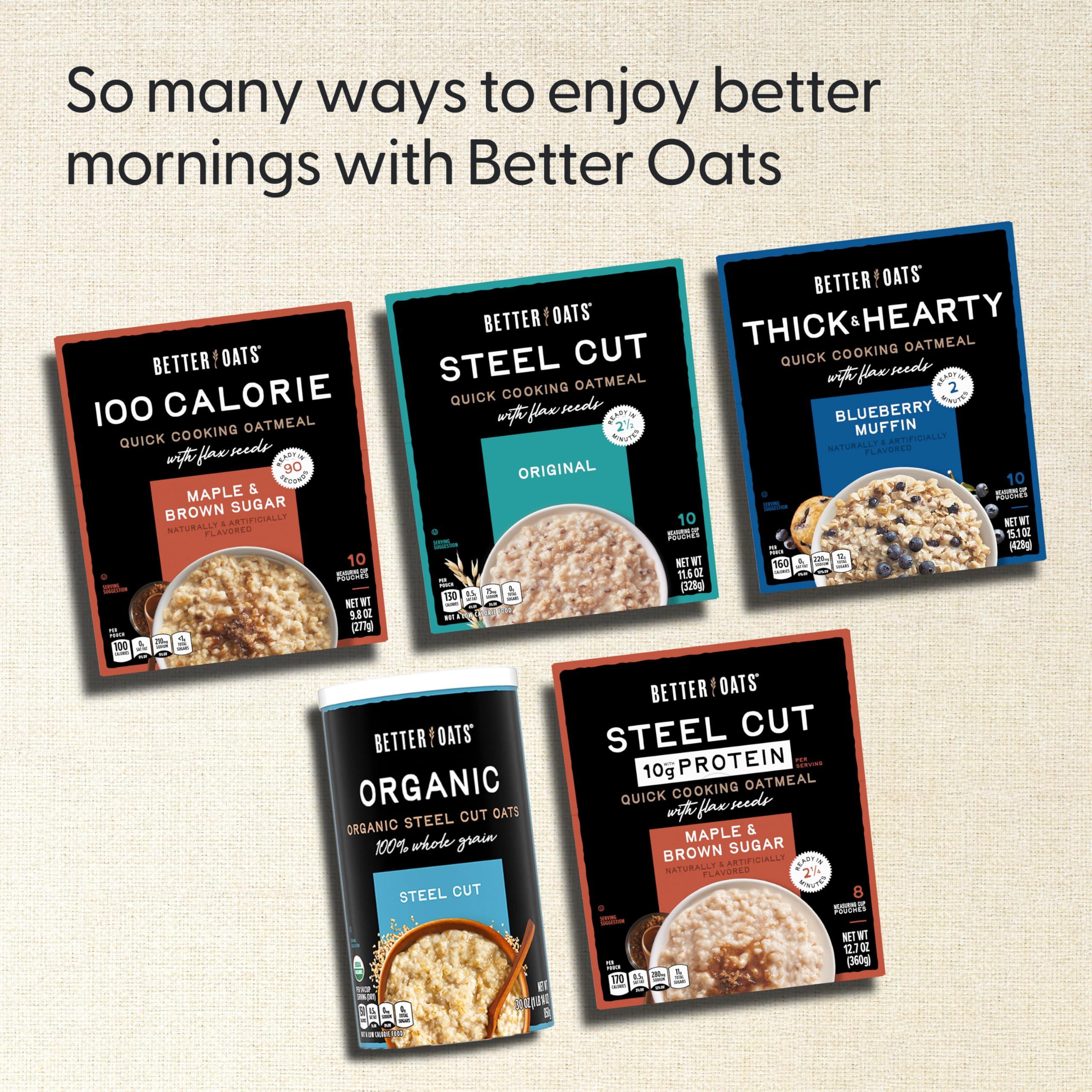 Better Oats 100 Calorie Apples and Cinnamon Oatmeal Packets, Instant Breakfast with Flax Seeds and Natural Apple-Cinnamon Flavor, Quick Cooking, Box of 10 Pouches (Pack of 6) - Image 8