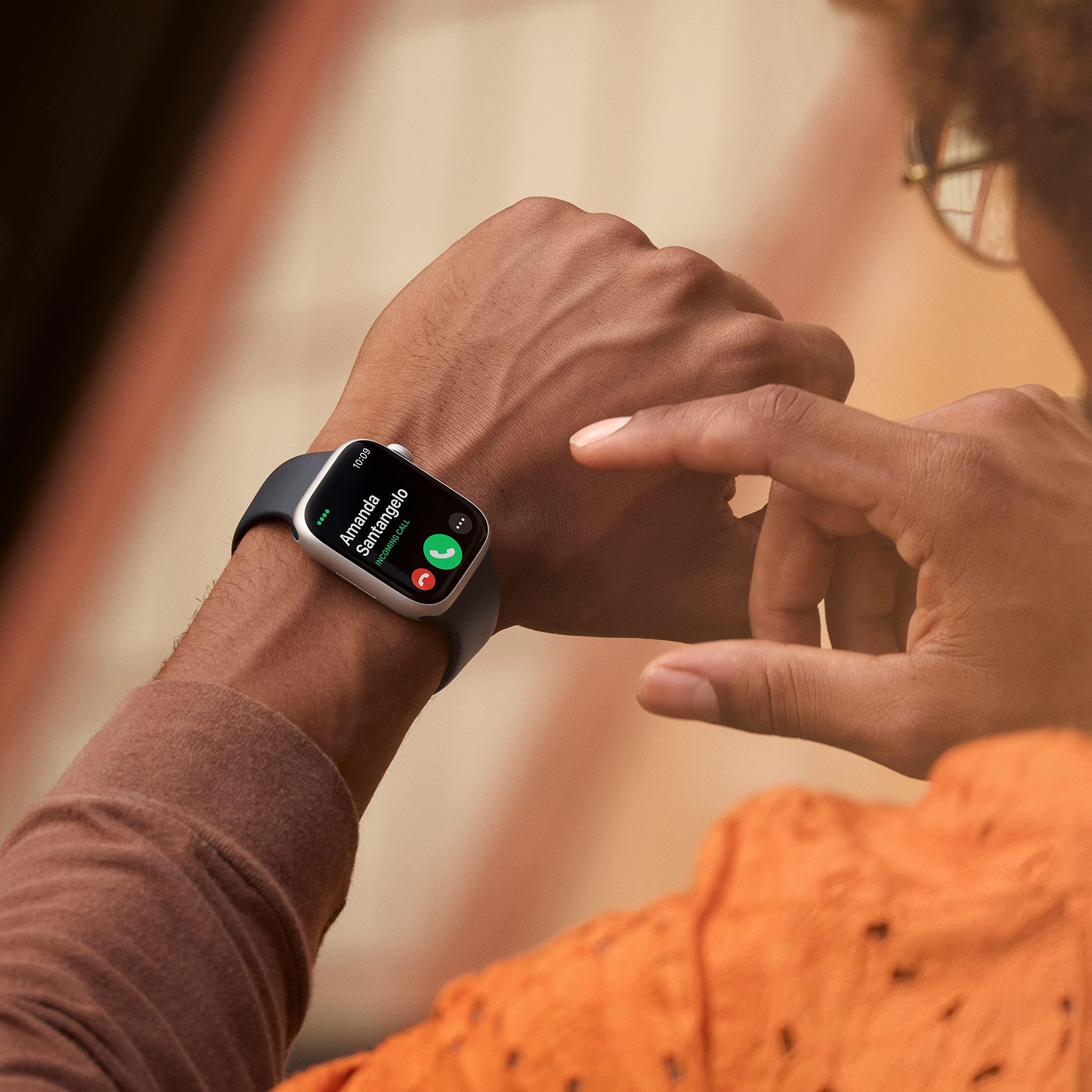 Apple Watch Series 8 [GPS + Cellular, 45mm] - Midnight Aluminum Case with Midnight Sport Band, M/L (Renewed) - Image 4