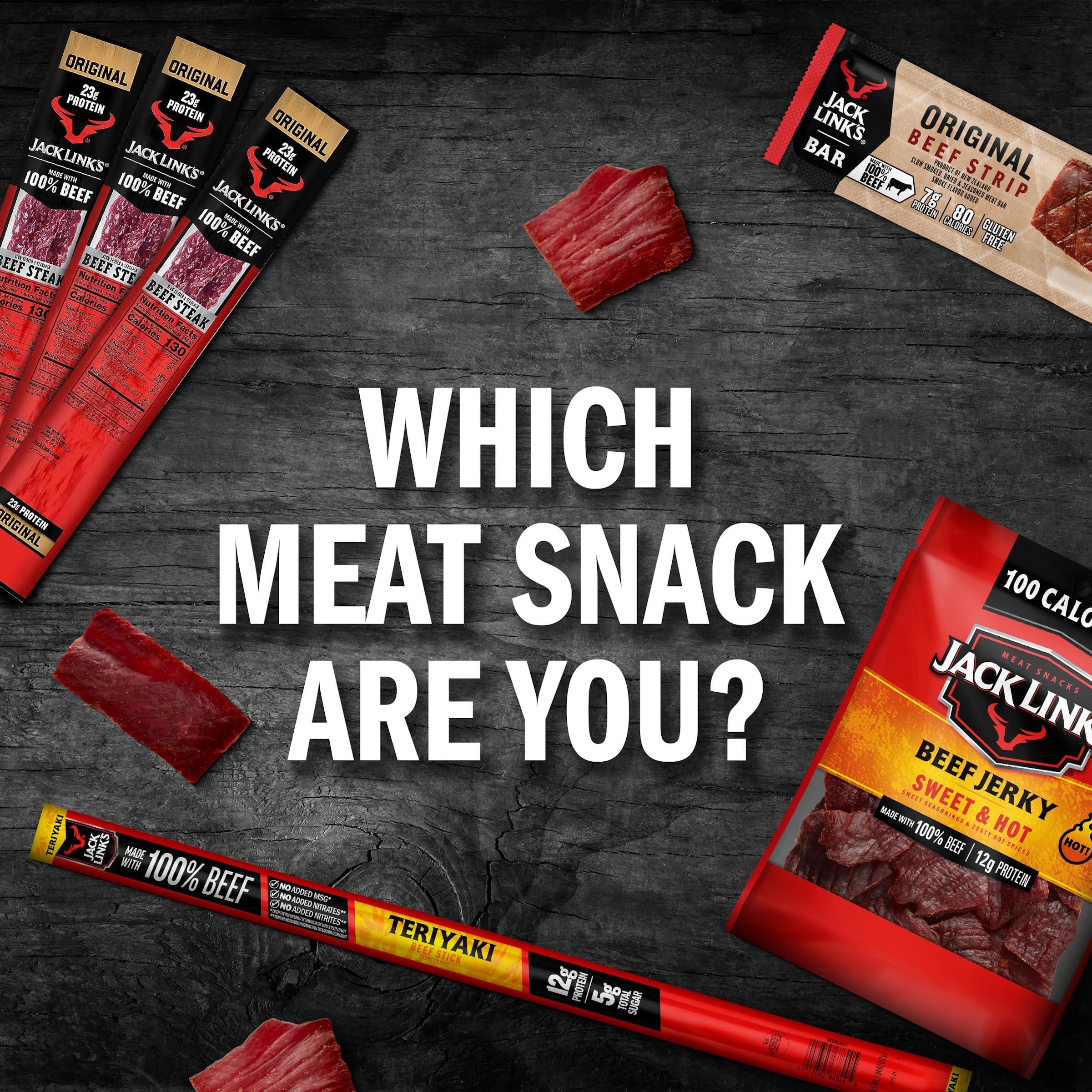 Jack Link's Beef Sticks, Original Zero Sugar - Protein Snack, Meat Stick with 5g of Protein, Meat Snack Sticks Made with 100% Beef, Keto & Paleo Diet Friendly, Individually Wrapped - 0.92 Oz. (20 Count) - Image 7