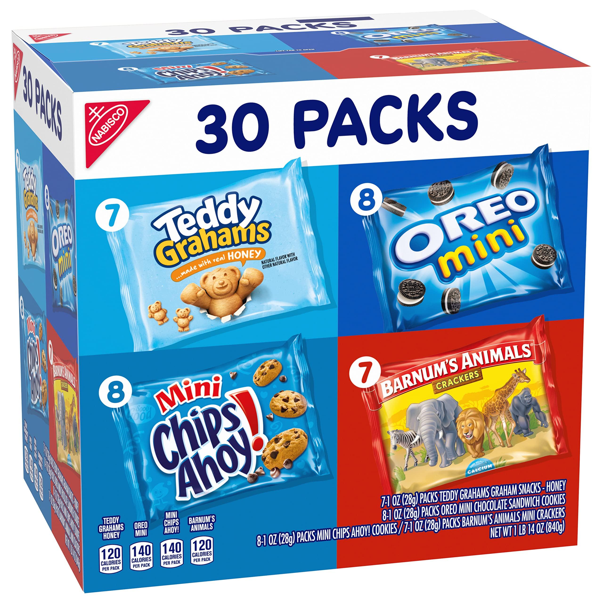 Nabisco Team Favorites Variety Pack, OREO Mini, CHIPS AHOY! Mini, Teddy Grahams Honey & Barnum's Animal Crackers, 30 Snack Packs - Image 10