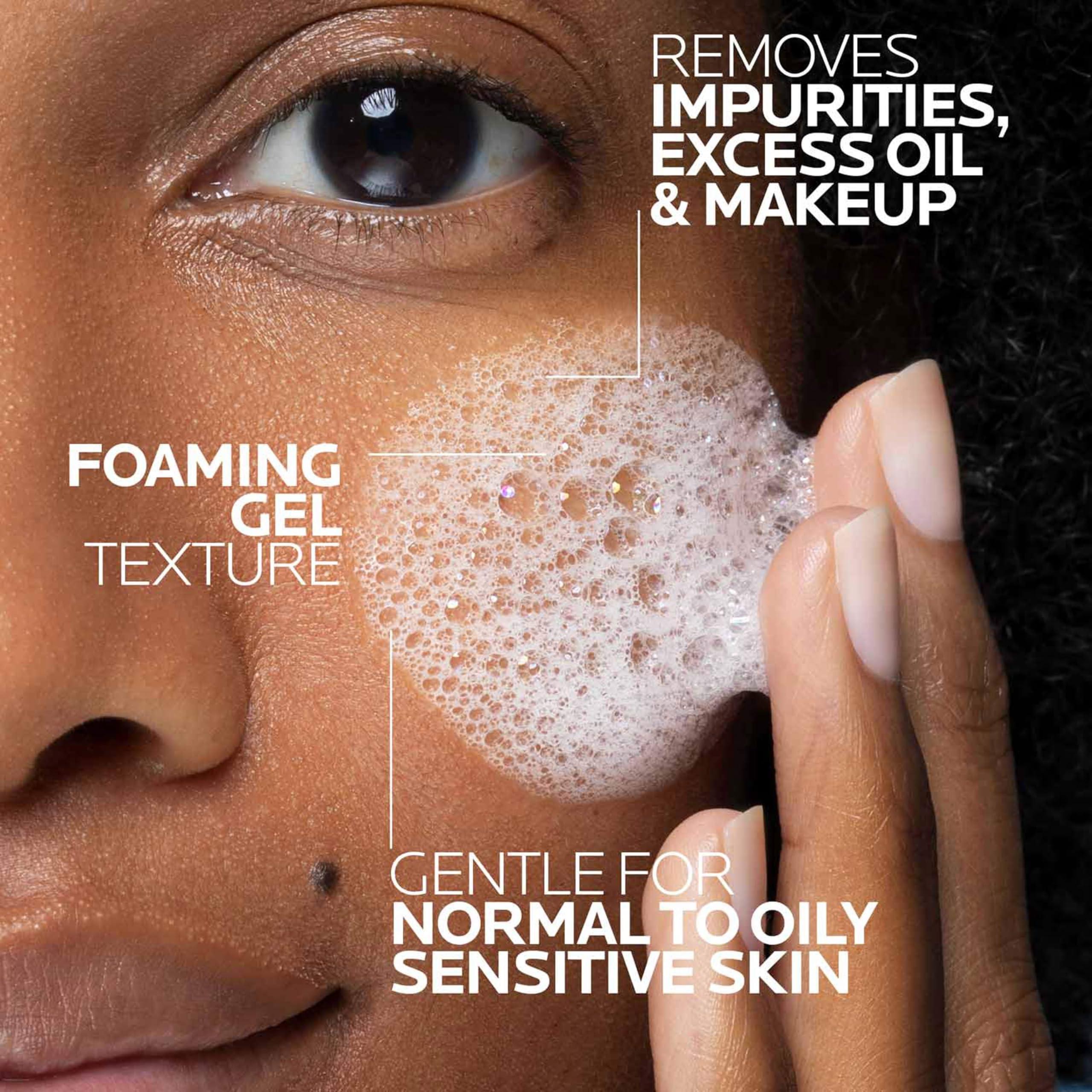 La Roche-Posay Toleriane Purifying Foaming Facial Cleanser, Niacinamide + Ceramides + Prebiotic Thermal Water, Oil Free Face Wash For Oily Skin, Pore Cleanser Safe For Sensitive Skin, Soap Free - Image 3