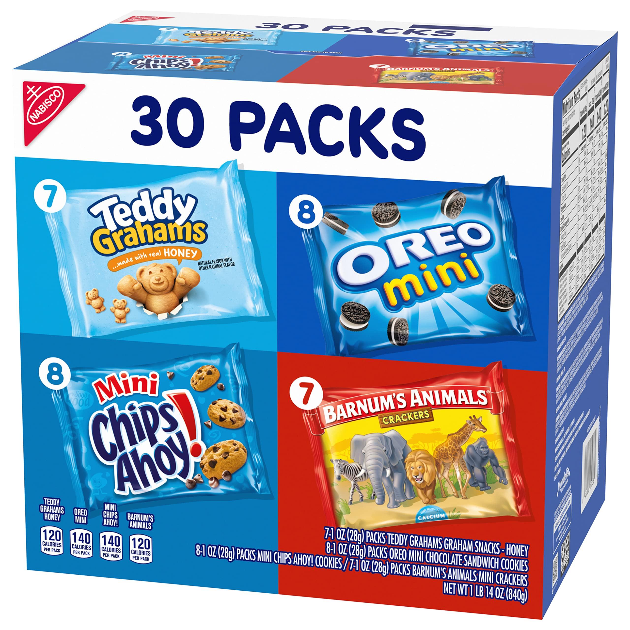 Nabisco Team Favorites Variety Pack, OREO Mini, CHIPS AHOY! Mini, Teddy Grahams Honey & Barnum's Animal Crackers, 30 Snack Packs - Image 11
