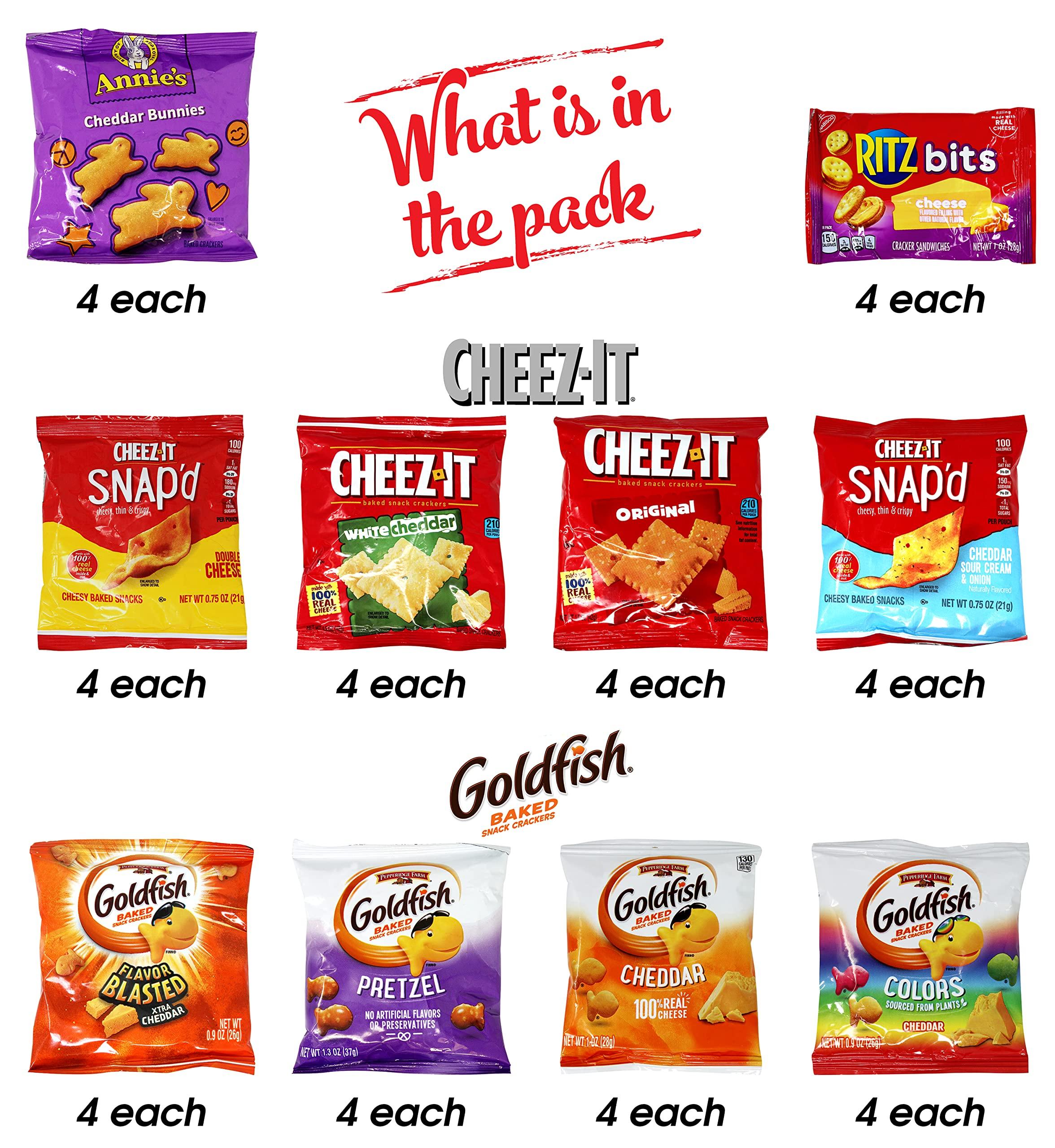 Niro Assortment | 40 Packs Individual Bags Cheese Crackers Variety Pack, Cheez-It, Gold fish, Annie's, and Ritz Bits Snack Packs | Snacks for Adults and Children - Image 2