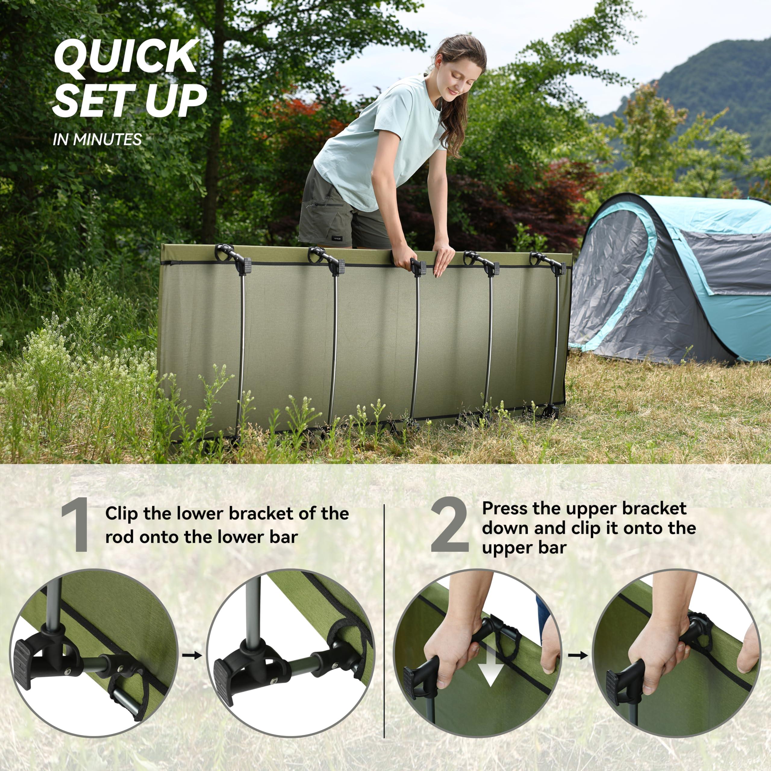 MARCHWAY Ultralight Folding Tent Camping Cot Bed, Portable Compact for Outdoor Travel, Base Camp, Hiking, Mountaineering, Lightweight Backpacking (Army Green) - Image 6