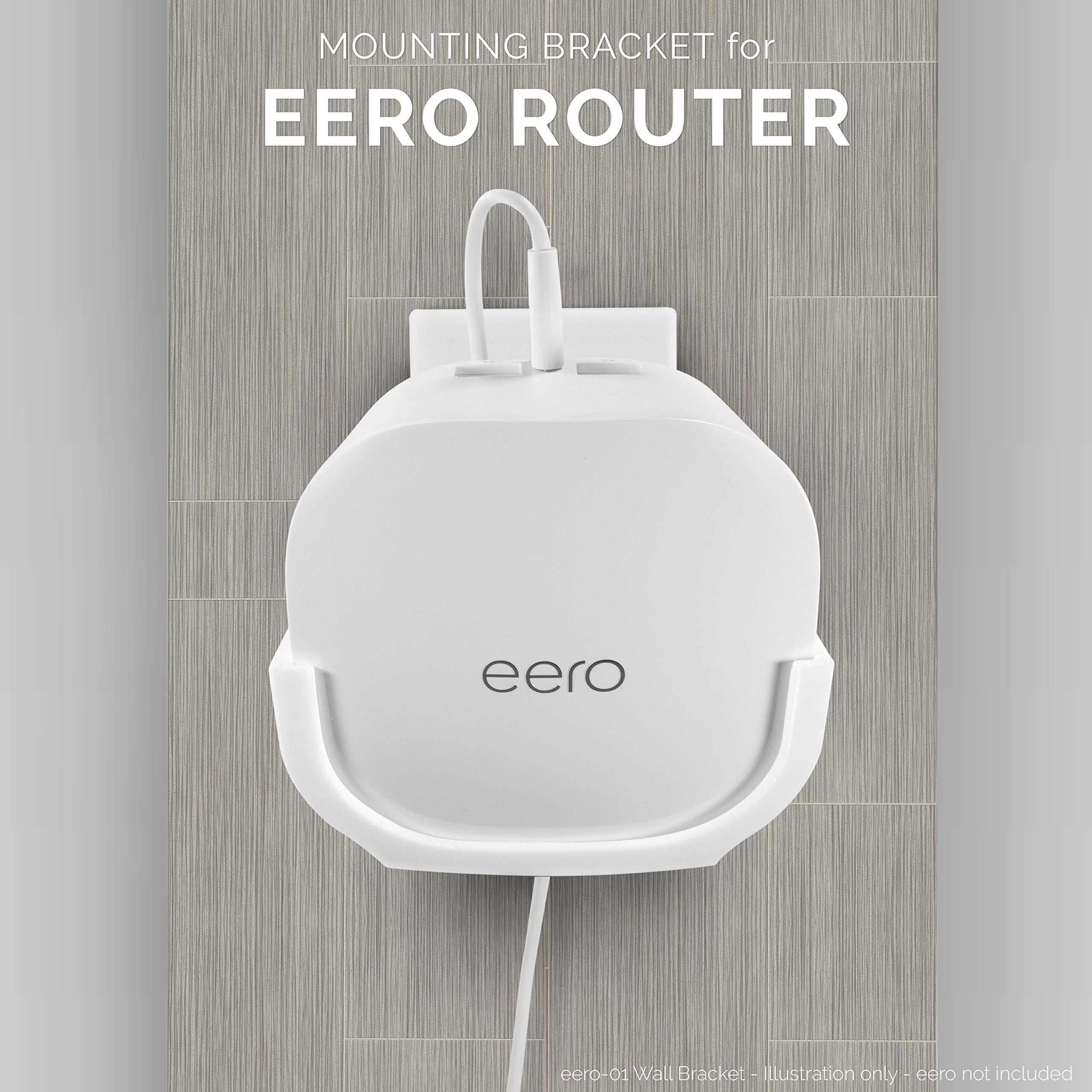 Screwless Wall Mount for Eero Mesh WiFi Holder, Tilted for Max Reception, Custom Design (NOT Compatible with Eero 6/Pro 6/Beacon), Strong VHB Adhesive, No Tools, No Mess, White by Brainwavz - Image 7
