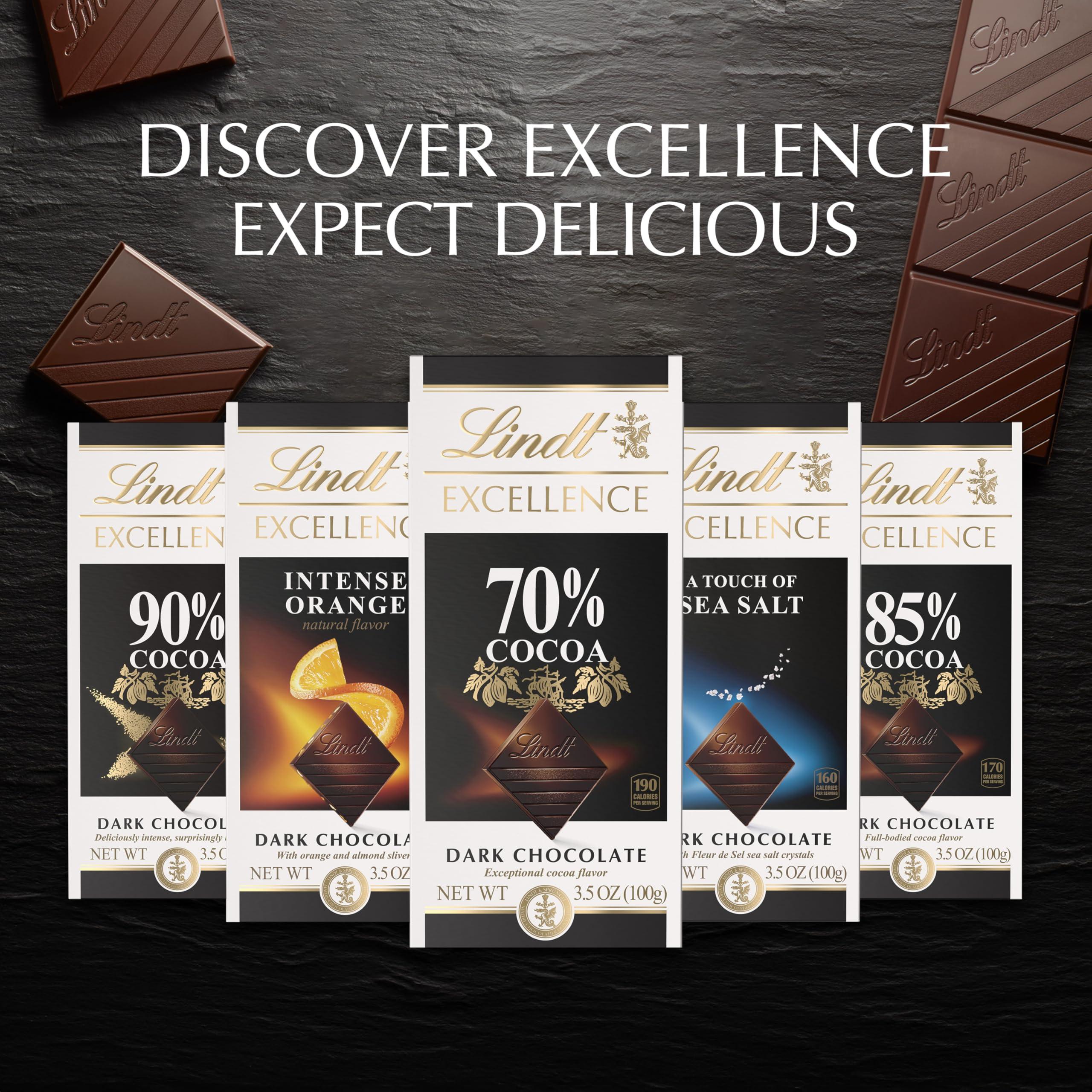 Lindt EXCELLENCE Sea Salt Dark Chocolate Bar, Dark Chocolate Candy with a Touch of Sea Salt, 3.5 oz. Bar (12 Pack) - Image 8