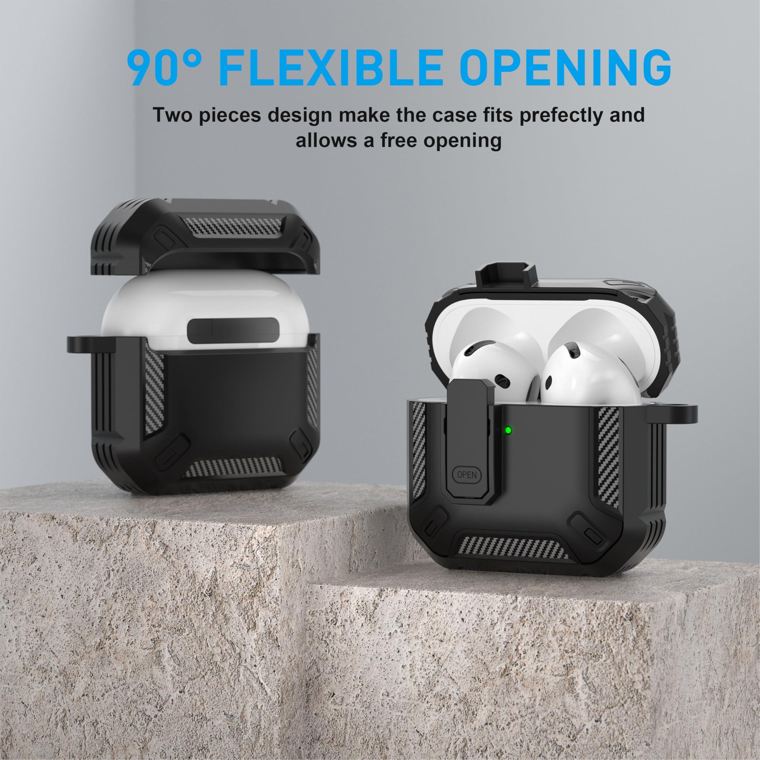 Maxjoy for AirPods 4 Case with Lock, AirPods 4th Generation Case Cover with Cleaner Kit Shockproof AirPod Gen 4 Protective Cases with Keychain Compatible with Apple AirPods4 2024 2025, Black - Image 8