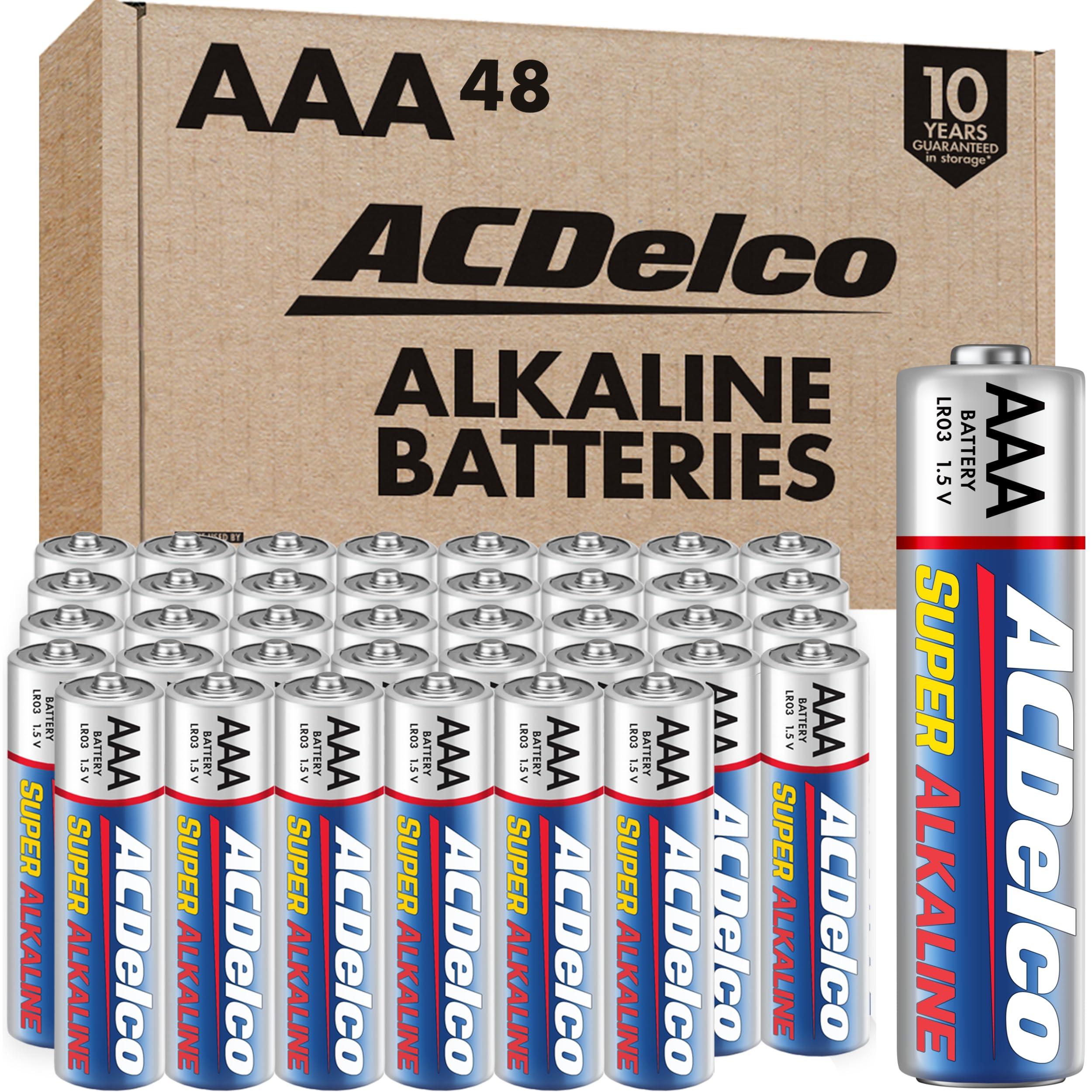 ACDelco 48-Count Triple AAA Batteries, Maximum Power Super Alkaline Battery, 10-Year Shelf Life