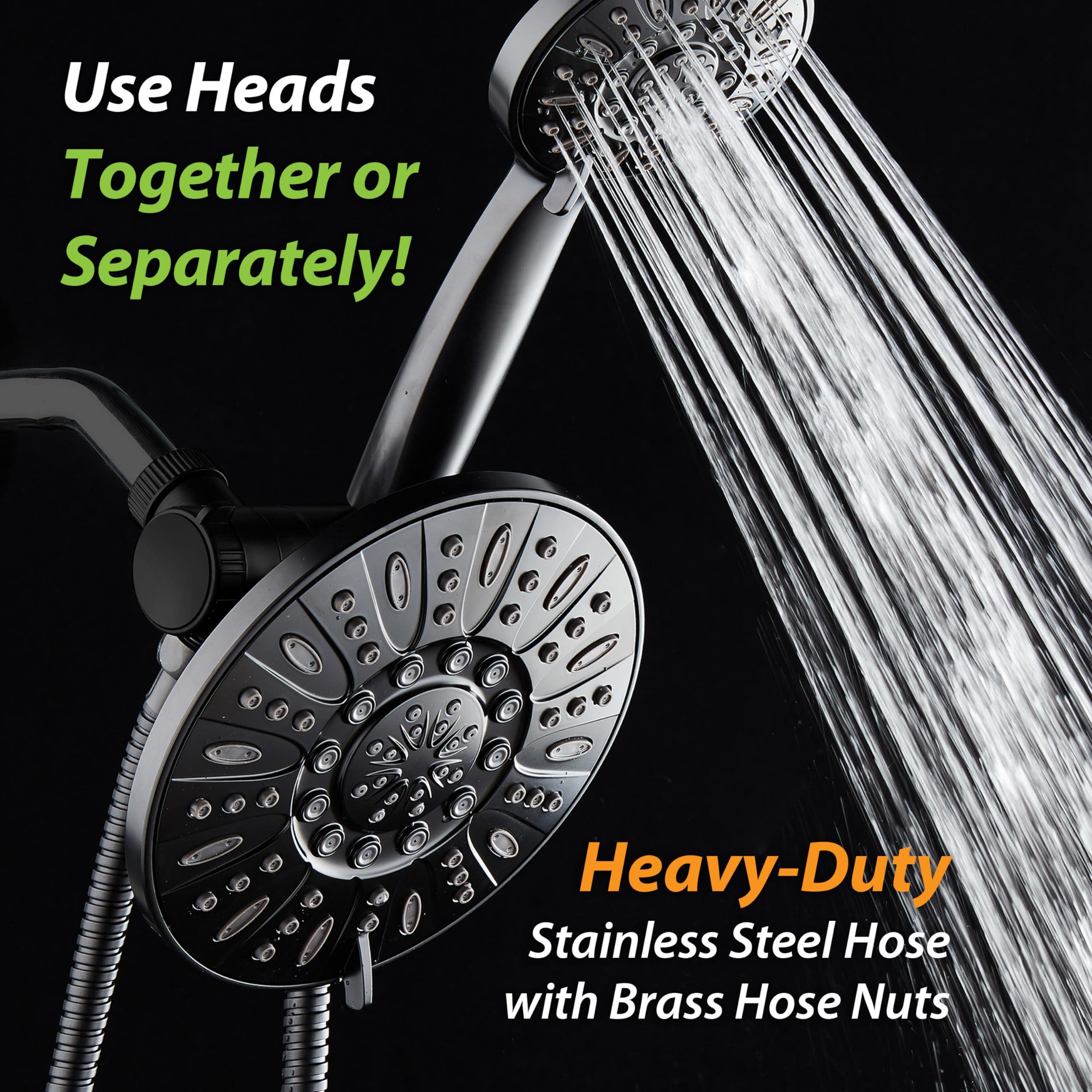 AquaDance 7" Premium High Pressure 3-Way Rainfall Combo for The Best of Both Worlds - Enjoy Luxurious Rain Showerhead and 6-Setting Hand Held Shower Separately or Together - Matte Black Finish - Image 5