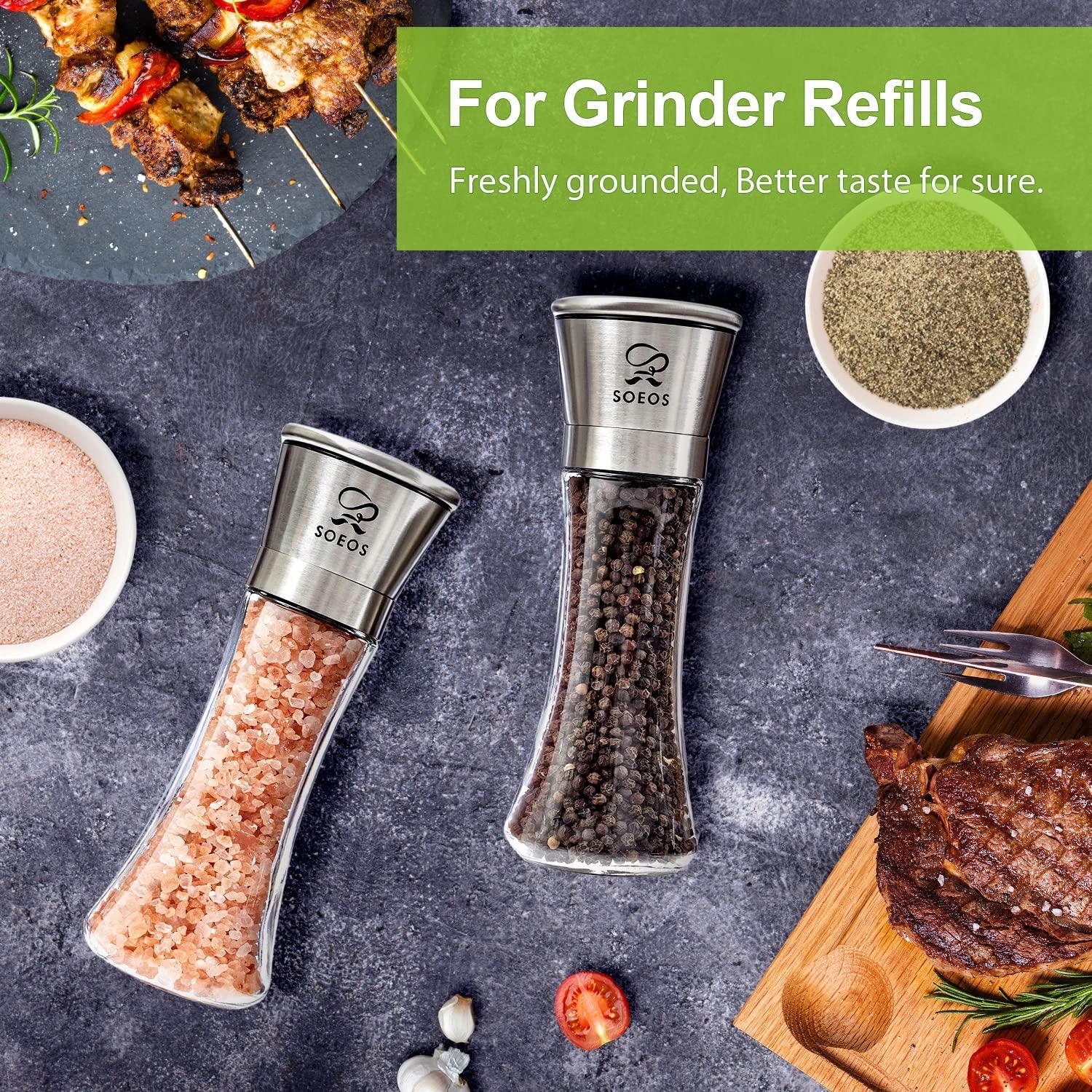Soeos Himalayan Pink Salt 39 oz + Whole Black Peppercorns 18 oz, Coarse Grain, Kosher Salt for Grinder Refill, Salt and Pepper Grinder, Non-GMO Verified, Spice Seasoning Set for Cooking - Image 8