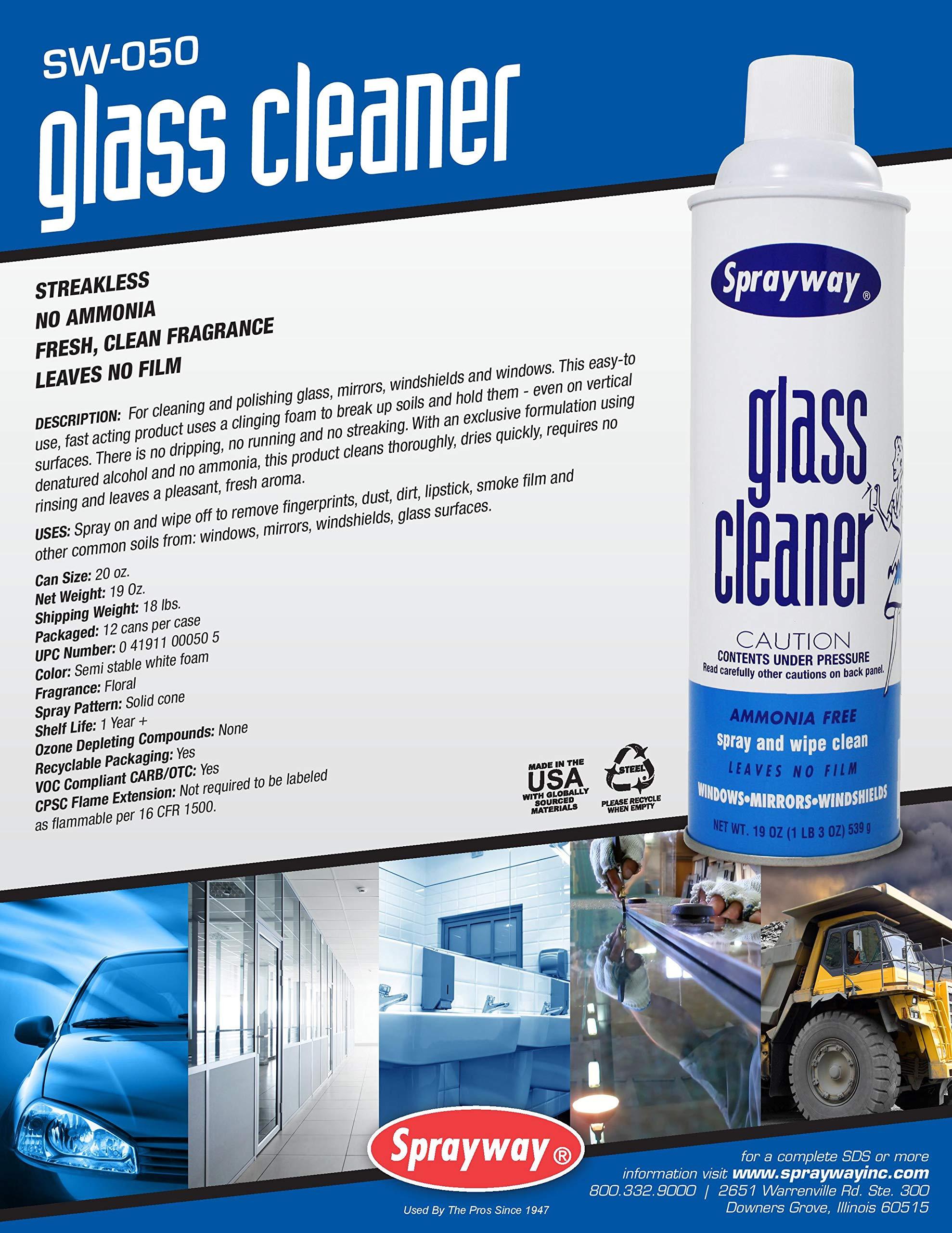 Sprayway Glass Cleaner with Foaming Spray for a Streak-Free Shine for Home and Automotive Use, 19 oz., Pack of 12 - Image 6
