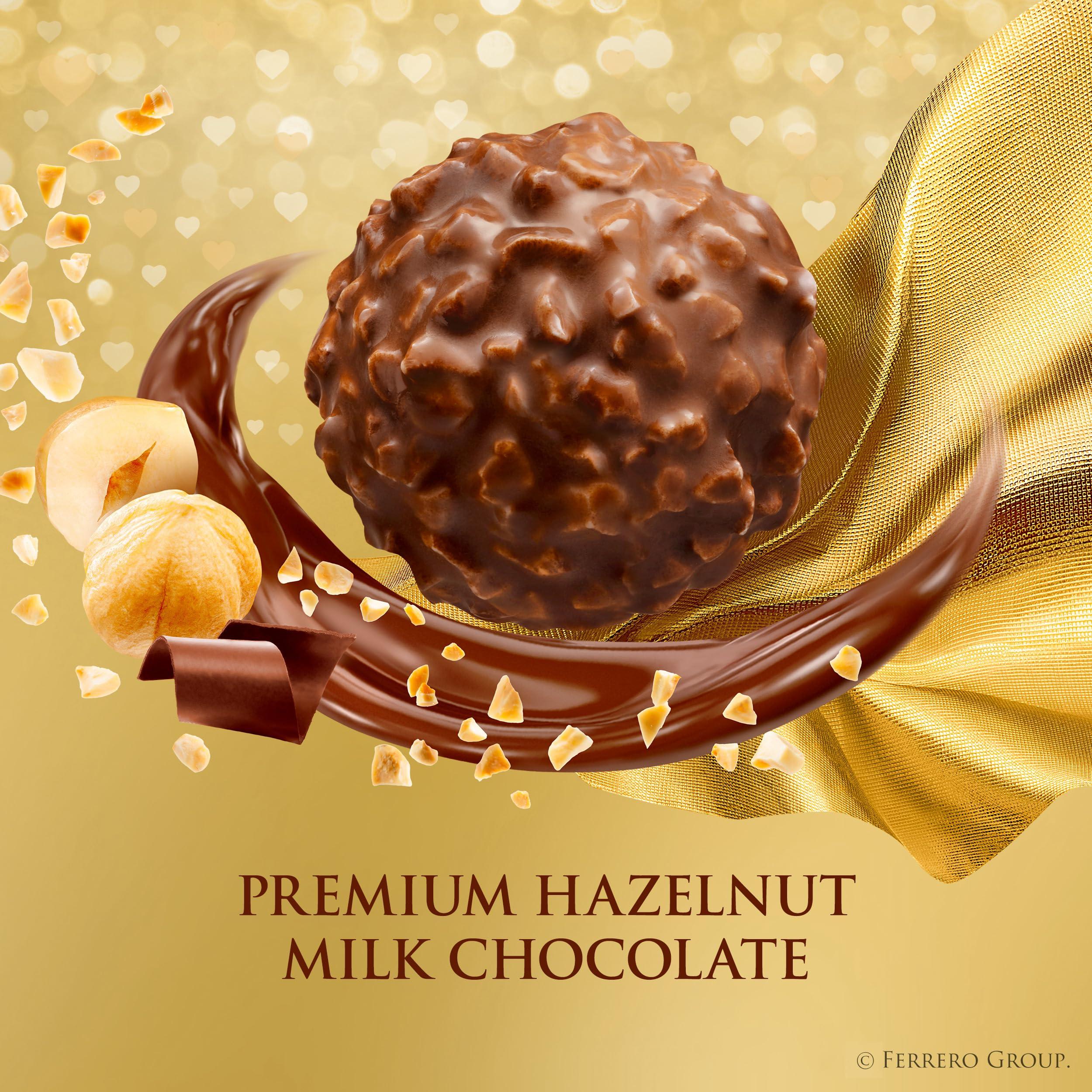 Ferrero Rocher Fine Hazelnut Milk Chocolate, 12 Count, Pack of 6 Individually Wrapped Chocolate Candy Gift Boxes, 5.3 oz - Image 4