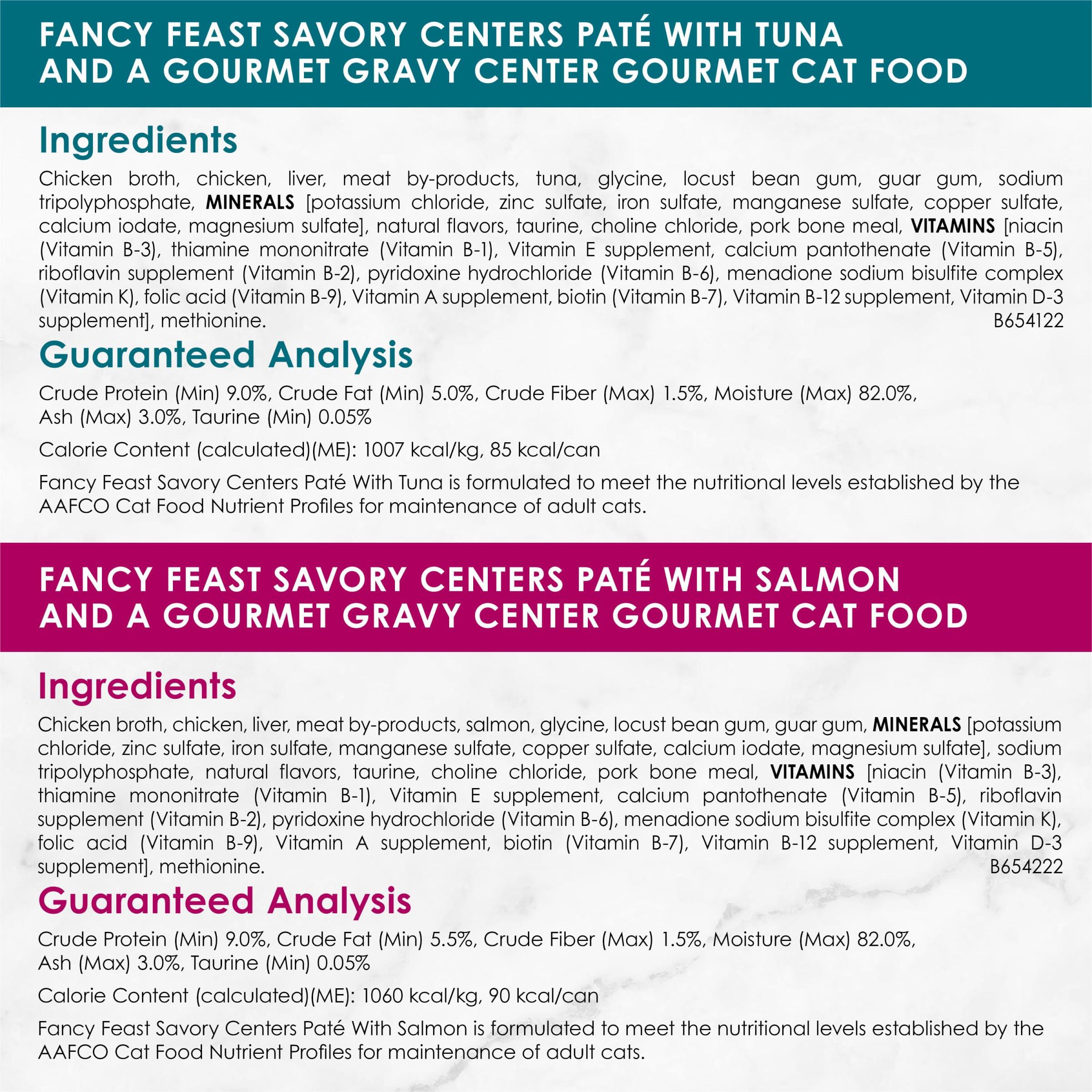 Purina Fancy Feast Pate Wet Cat Food Variety Pack, Savory Centers Pate With a Gravy Center - (2 Packs of 12) 3 oz. Pull-Top Cans - Image 7