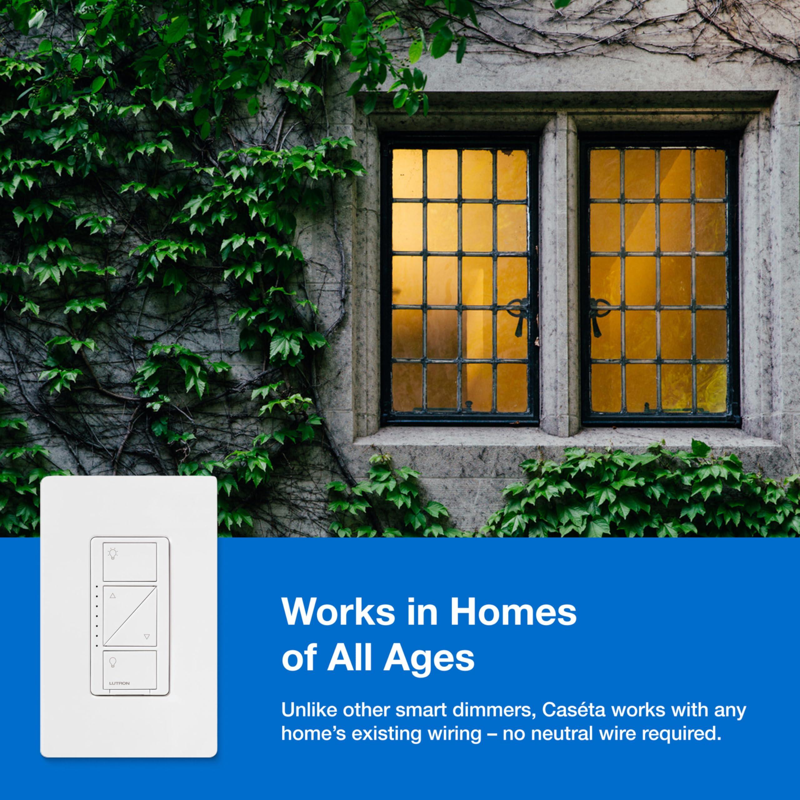 Lutron Caseta Original Smart Dimmer Switch Kit, 2 Dimmer Switches, 2 Wall Plates, 2 Pico Remotes, and Smart Hub, Works with Alexa, Apple Home, Google Home, 3 Way, 150W, No Neutral, P-BDG-PKG2W-A - Image 9