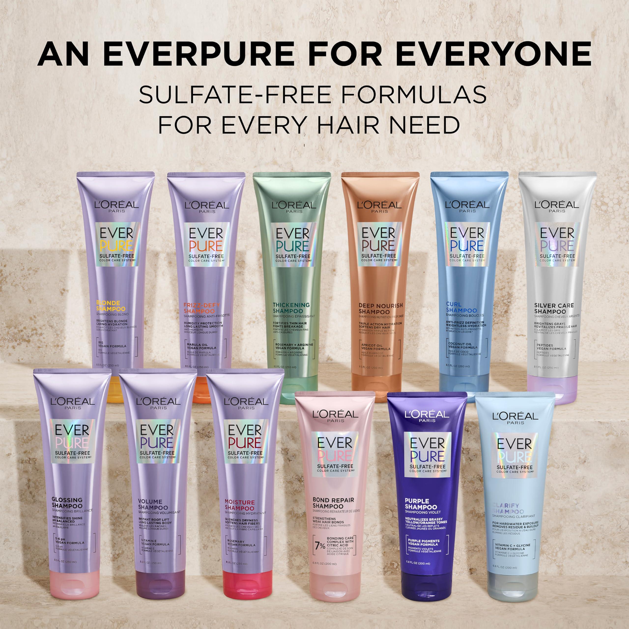 L'Oreal Paris Blonde Sulfate Free Shampoo for Color-Treated Hair, Neutralizes Brass + Balances, EverPure, 8.5 Fl Oz (Packaging May Vary) - Image 7