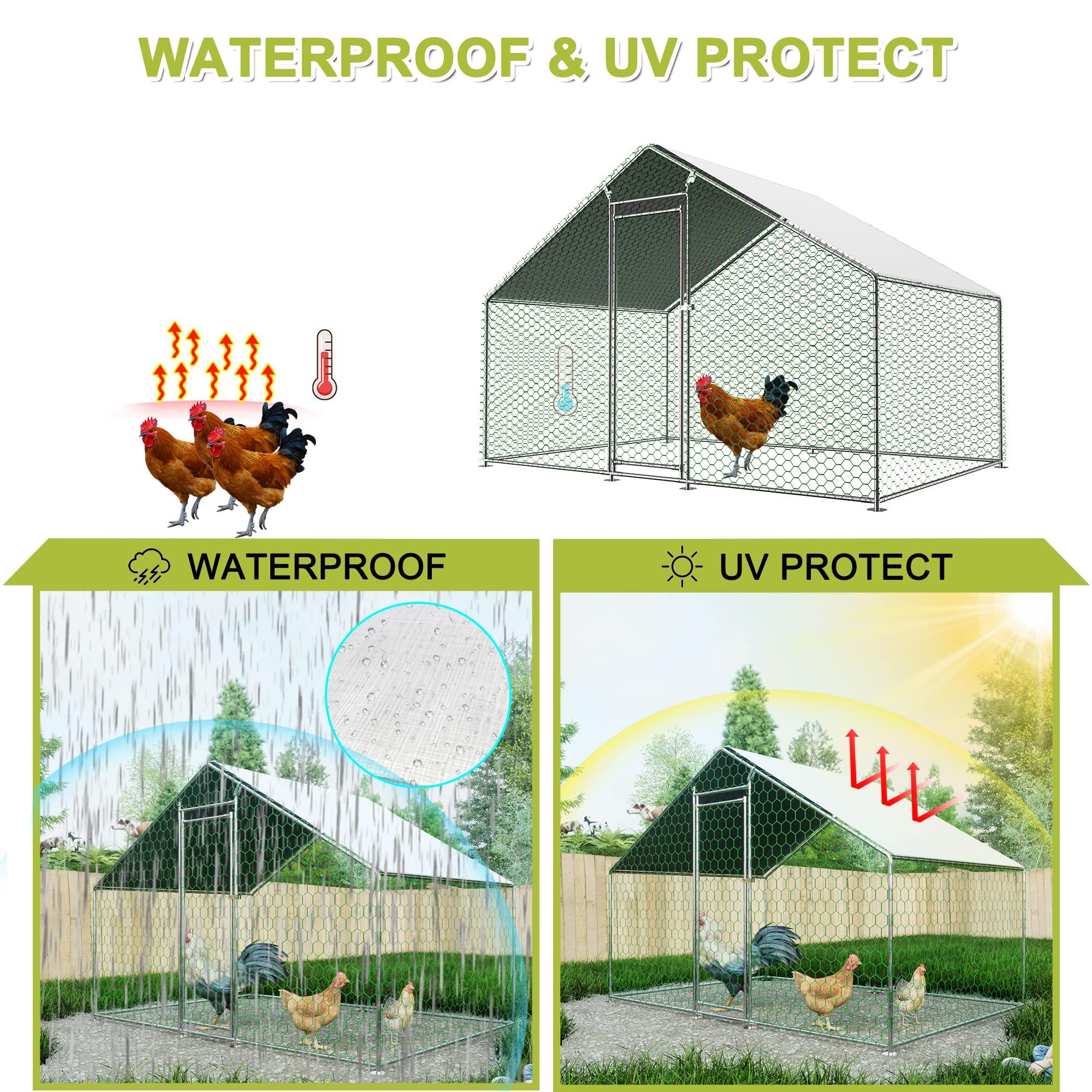 Outdoor Metal Chicken Coop Cover with 44 pcs Ball bungees Cords, for Large Walk-in Chicken Run Pen, Waterproof Cover, Fence Chicken Cages Cover, 11.38’Lx6.33’W (Only Cover,Frame not Include) 2 Pack. - Image 3