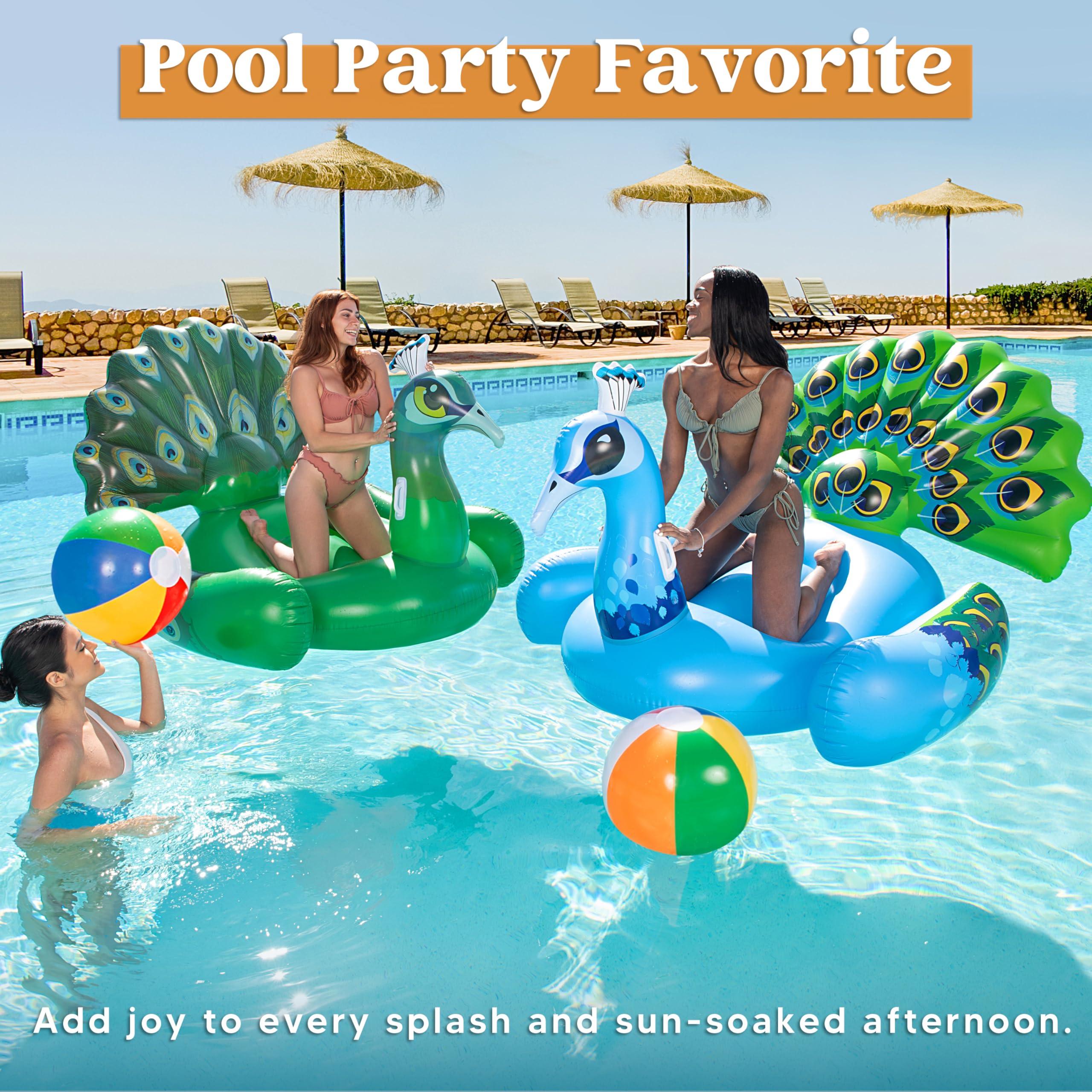 JOYIN 2-Pack 20" Beach Balls - Pool Toys Large Inflatable Beach Ball Swimming Pool Water Games, Classic Rainbow Color Beachball Luau Birthday Decorations Party Supplies Party Favors Gifts - Image 6
