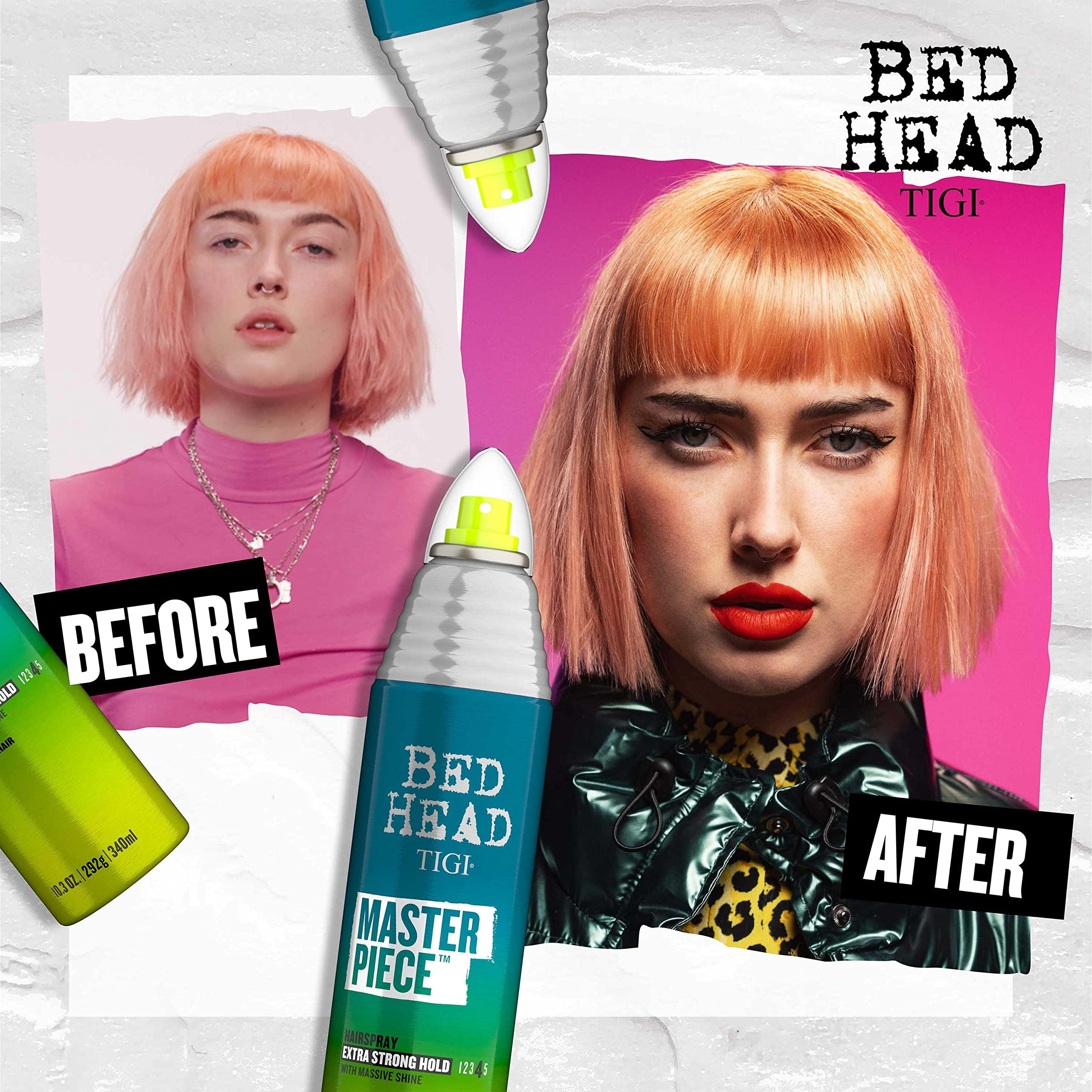 Bed Head by TIGI Frizz Control Hairspray Extra Hold Masterpiece Hair Care Spray for Incredibly Shiny and Glossy Hair, 10.3 oz - Image 5