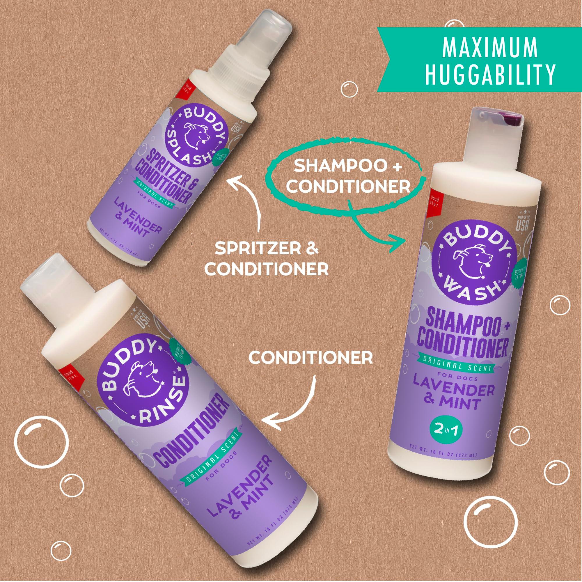 Buddy Wash 2-in-1 Dog Shampoo and Conditioner for Dog Grooming, Lavender & Mint, 1 gal. Bottle - Image 8