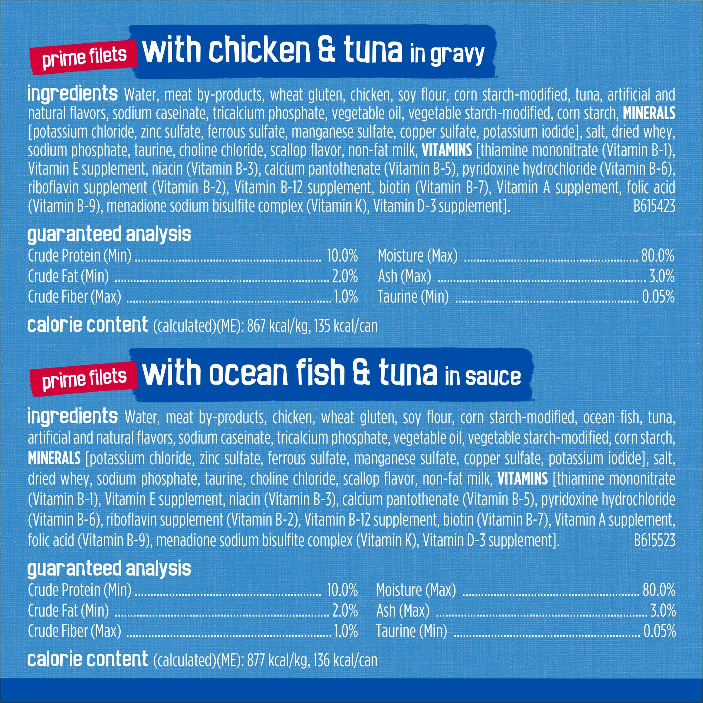 Purina Friskies Wet Cat Food Variety Pack, Oceans of Delight Flaked and Prime Filets - (Pack of 40) 5.5 oz. Cans - Image 8