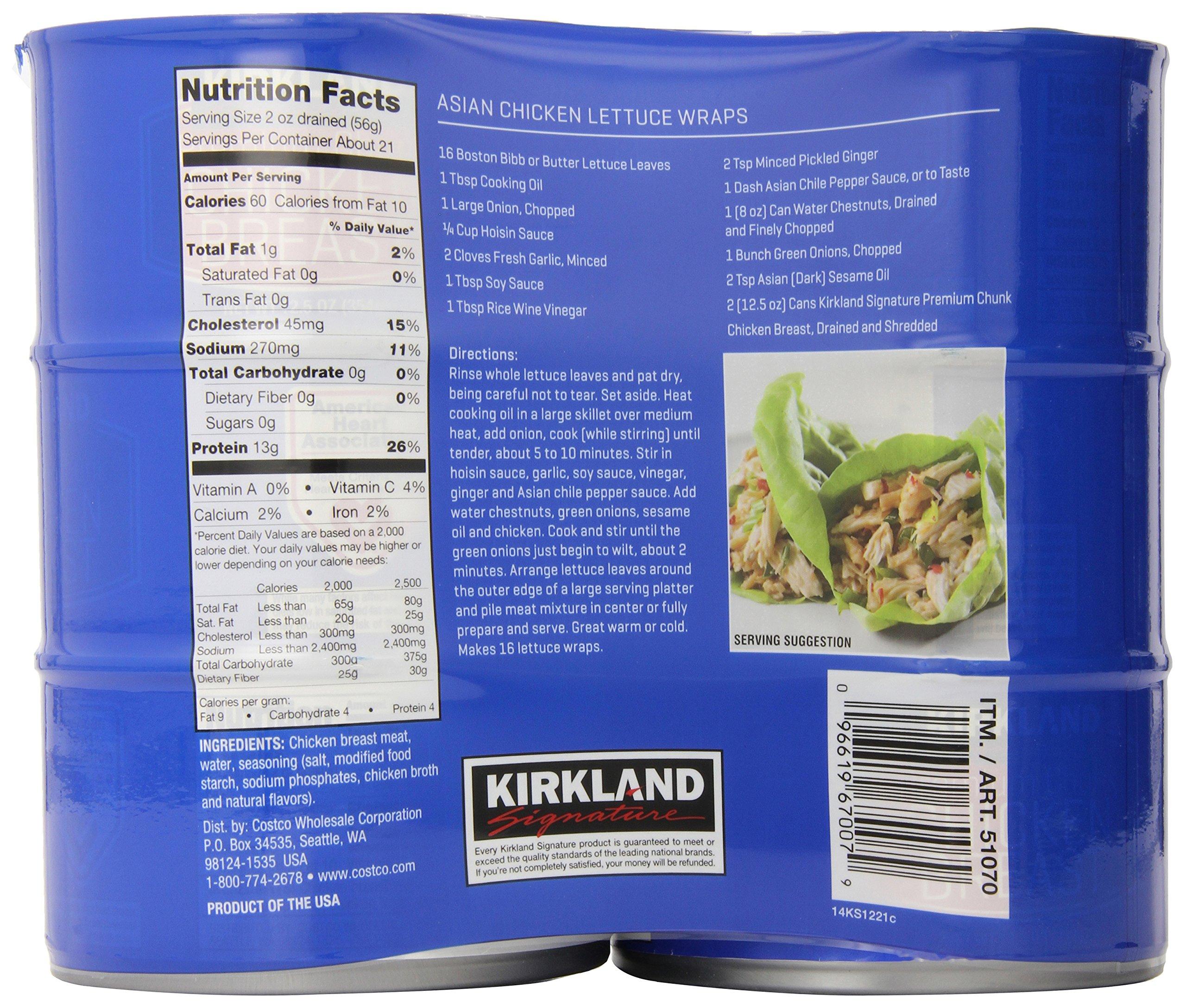 Kirkland Signature Premium Chunk Chicken Breast Packed in Water, 12.5 Ounce, 6 Count - Image 2