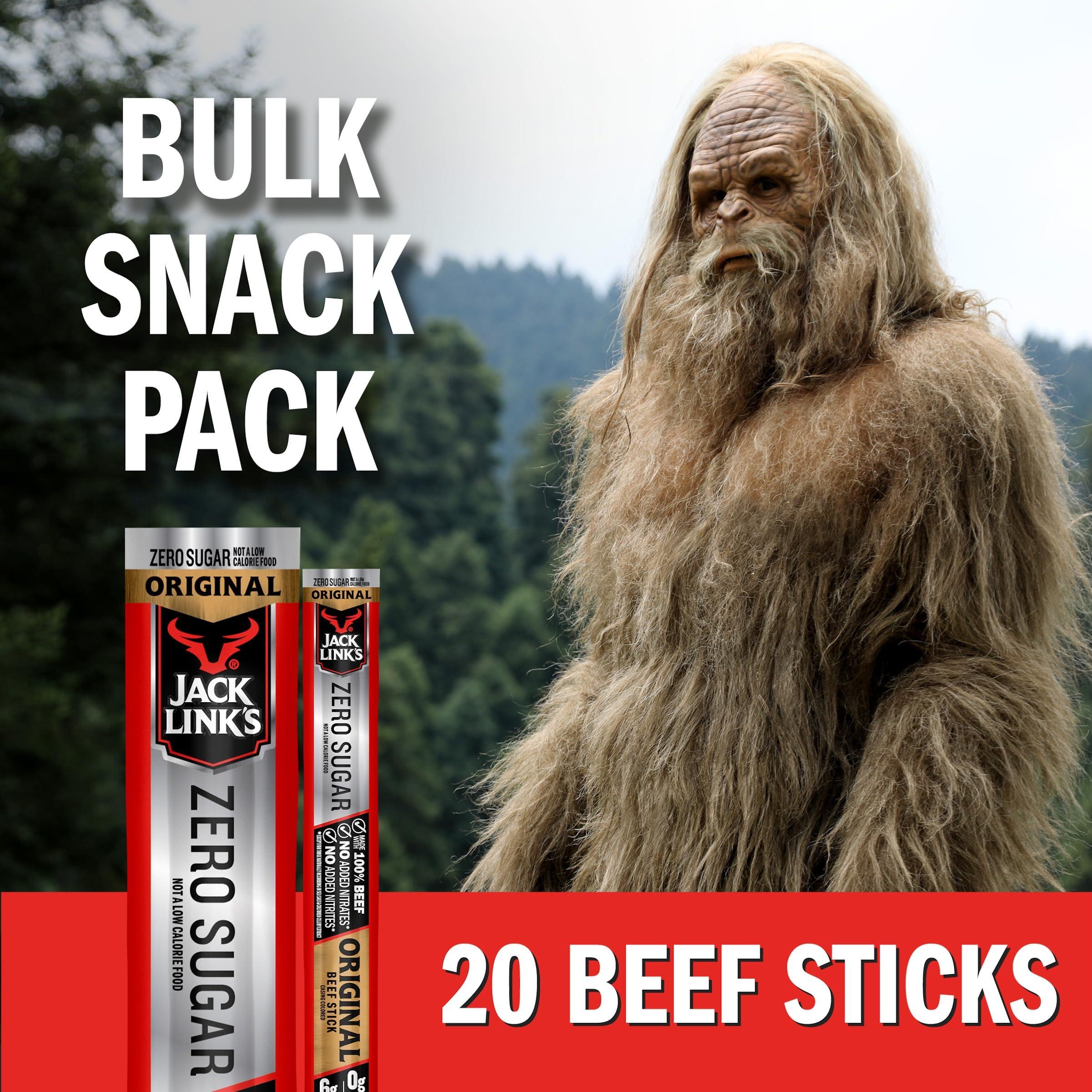 Jack Link's Beef Sticks, Original Zero Sugar - Protein Snack, Meat Stick with 5g of Protein, Meat Snack Sticks Made with 100% Beef, Keto & Paleo Diet Friendly, Individually Wrapped - 0.92 Oz. (20 Count) - Image 6