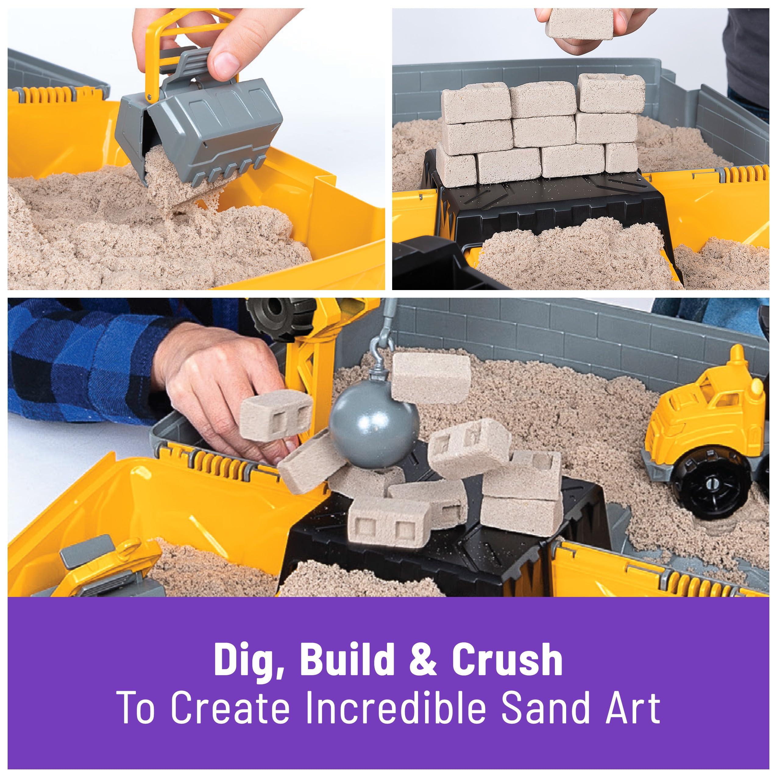 Kinetic Sand, Construction Site Folding Sandbox with 2lbs Play Sand & Toy Truck, Sensory Toys for Kids Ages 3 and up - Image 3