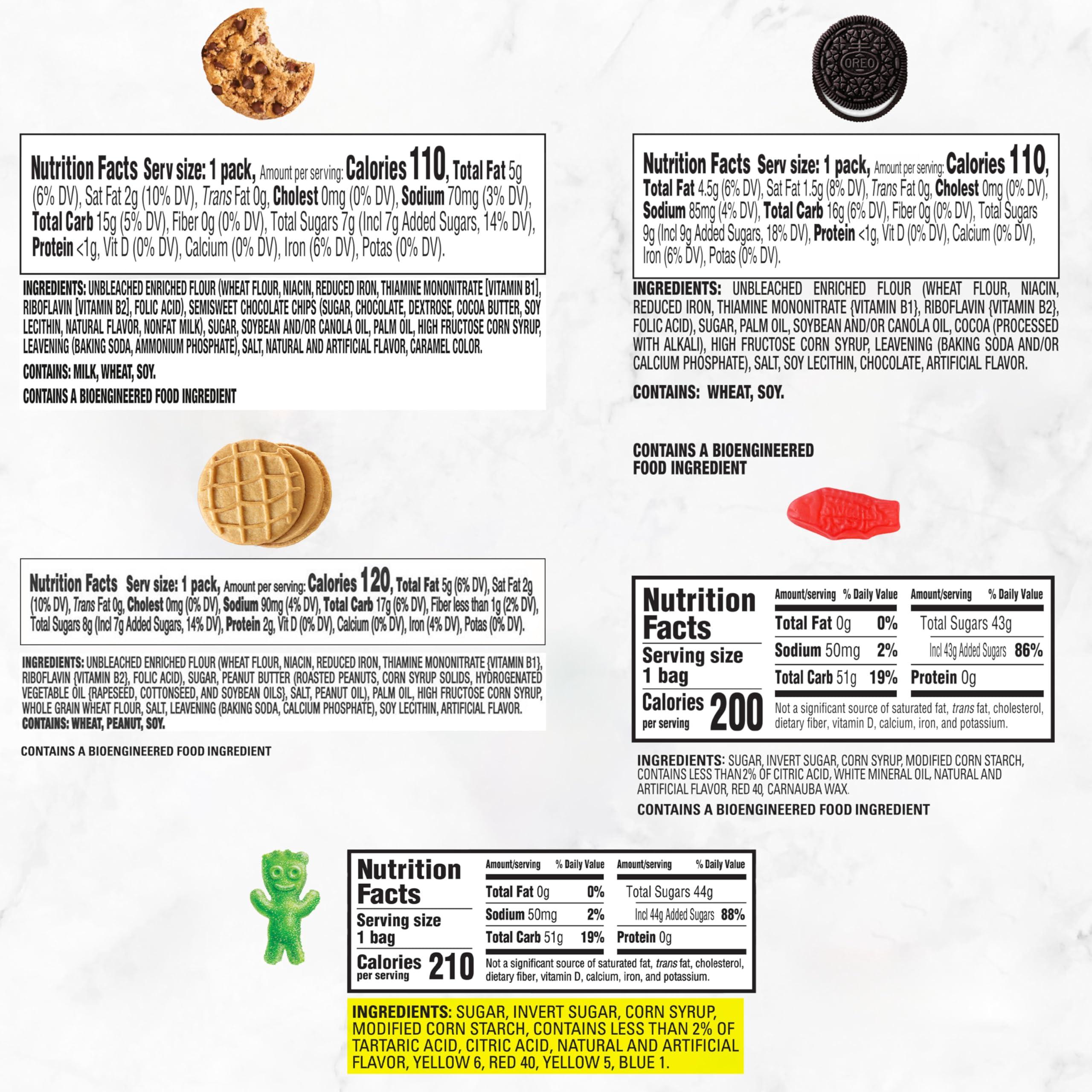 OREO, CHIPS AHOY!, Nutter Butter, SOUR PATCH KIDS & SWEDISH FISH Cookies & Candy Variety Pack, 40 Snack Packs - Image 2