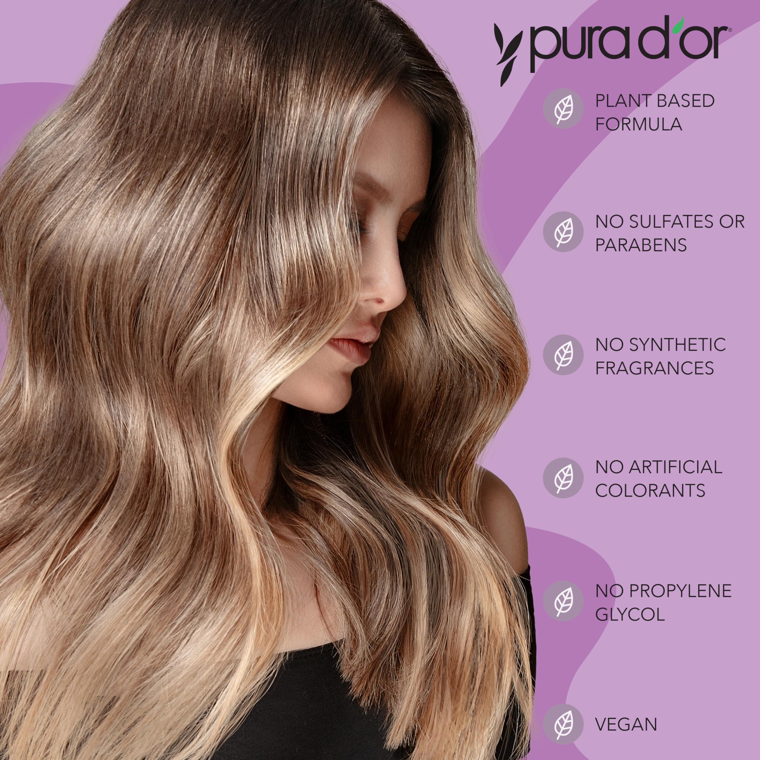 PURA D'OR Purple Shampoo & Conditioner (16oz x 2) ColorHarmony Biotin Set For Bleached, Blonde, Silver & Color Treated Hair - Keratin, Bamboo Fiber, No Sulfates - Men & Women - Image 3