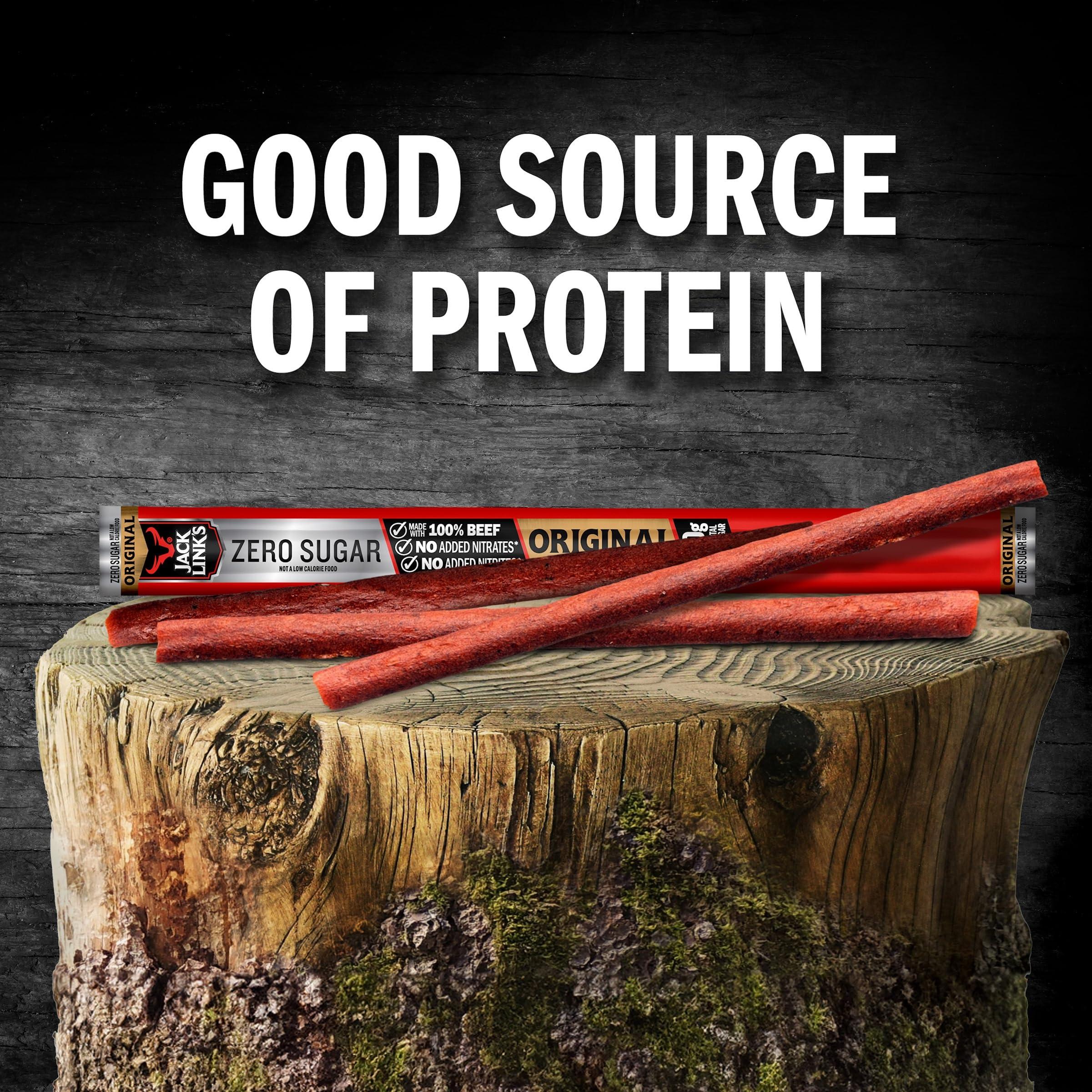 Jack Link's Beef Sticks, Original Zero Sugar - Protein Snack, Meat Stick with 5g of Protein, Meat Snack Sticks Made with 100% Beef, Keto & Paleo Diet Friendly, Individually Wrapped - 0.92 Oz. (20 Count) - Image 4