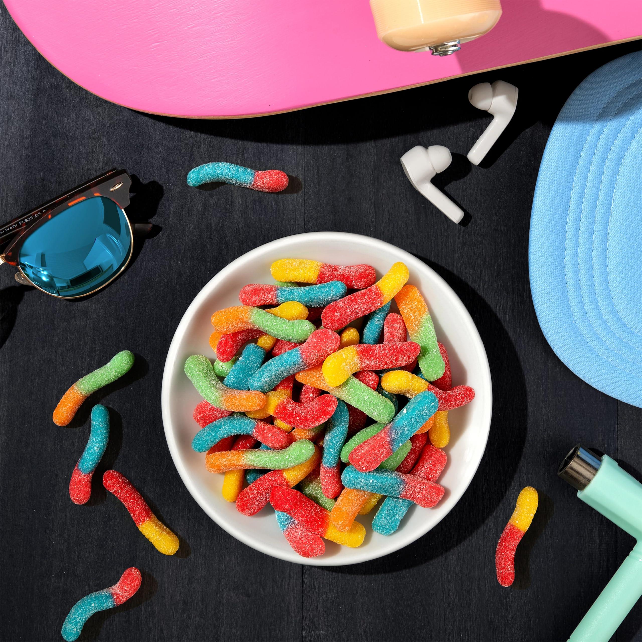 Trolli Sour Brite Crawlers, Candy, Cherry-Lemon, Strawberry-Grape & Orange-Lime, Sweet and Sour, Gummy Worms, 7.2 oz - Image 7