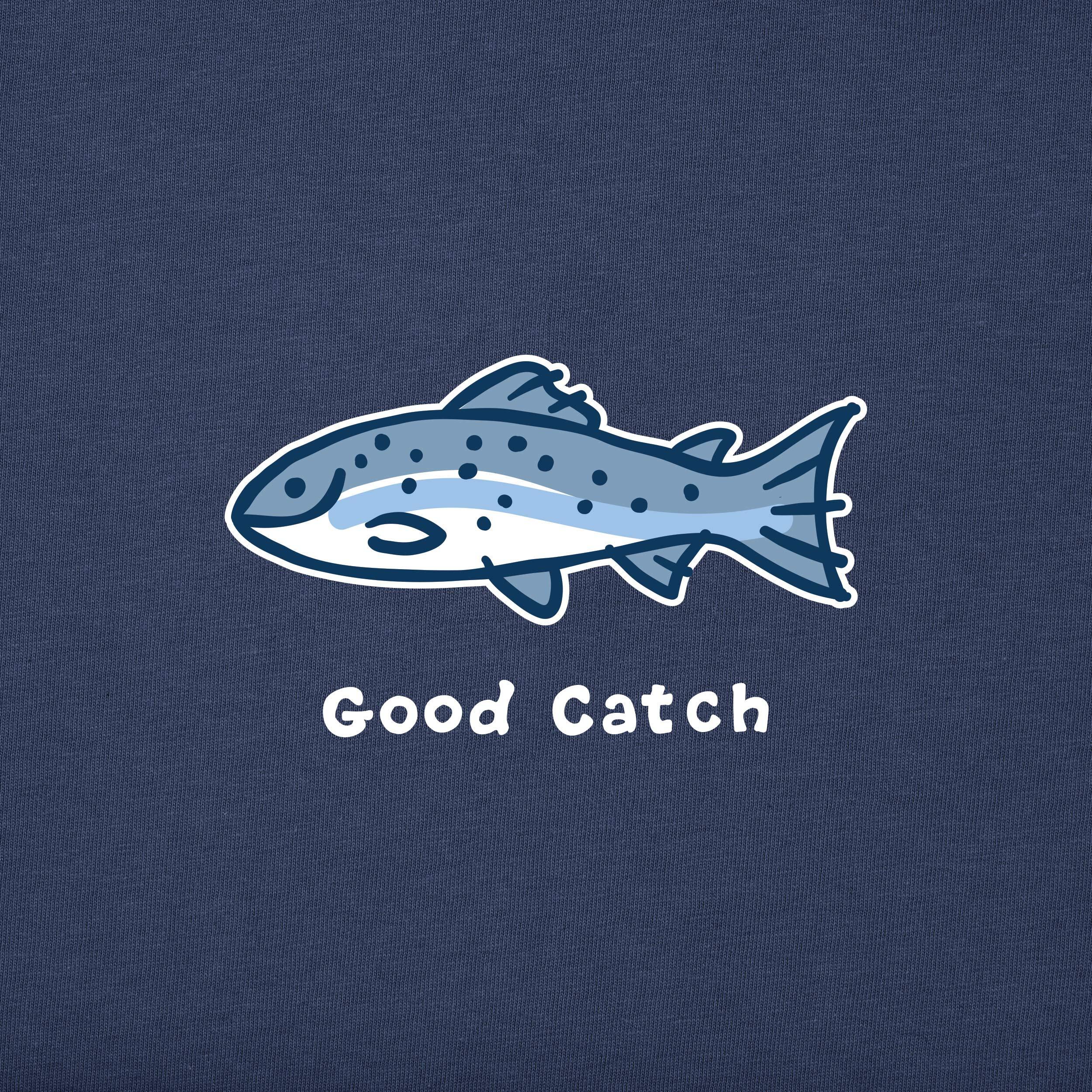 Life is Good Men's Crusher Tee, Short Sleeve Cotton Graphic T-Shirts, Good Catch Fish - Image 2